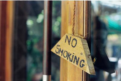 No smoking sign hanging at a Colorado business